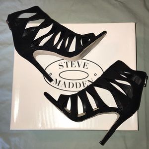 Steve Madden Swyndlee Nubuck Cutout Strappy Heels